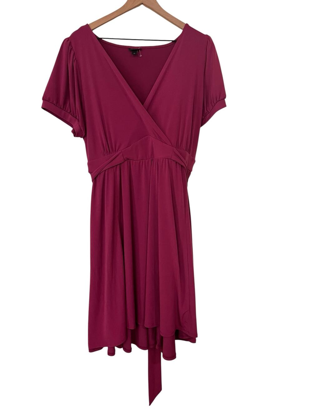 Torrid Womens Studio Knit Surplice Tie Back Pink Dress with Pockets Size 2X